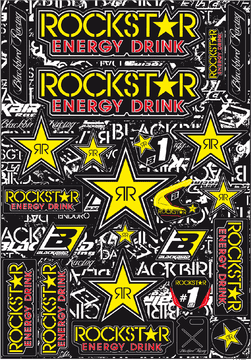 Vibrant Rockstar Energy Collage Design PNG