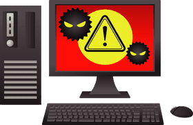 Computer Virus Alert Warning Signs and Threats PNG