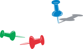 Colorful Pin Collection on a Work Surface PNG