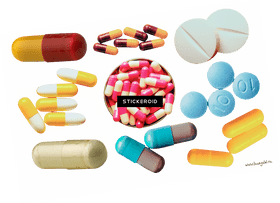 Colorful Pill Collection Showcase PNG