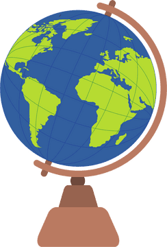 Colorful Globe of Earth’s Continents PNG