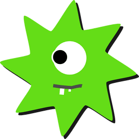 Green One-Eyed Virus of Mischief PNG