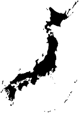 Outline Map of Japan's Archipelago PNG