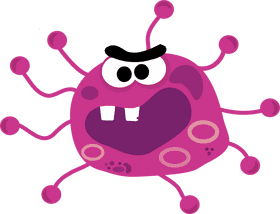 Funny Pink Virus Monster PNG