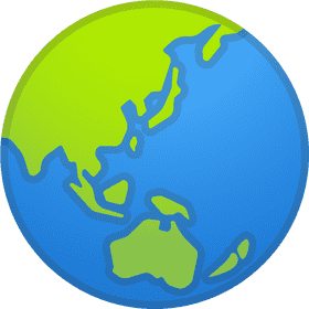 Vibrant Globe of Asia and Oceania PNG