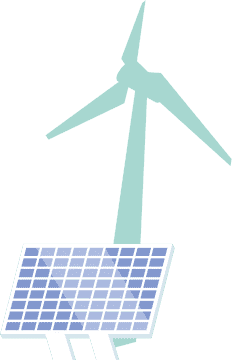 Eco-Friendly Solar Panel and Wind Turbine System PNG