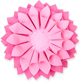 Vibrant Floral Design Made from Paper Sheets PNG