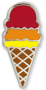 Colorful Triple Scoop Ice Cream Cone Delight PNG