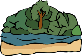 Serene Riverbank with Lush Greenery PNG