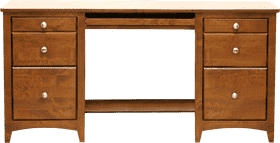 Elegant Wooden Office Desk with Storage Drawers PNG