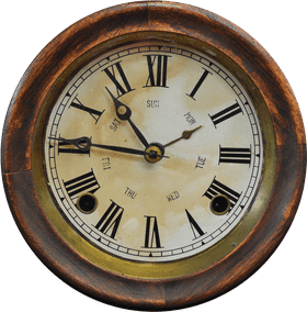 Vintage Roman Numeral Wall Clock Design PNG