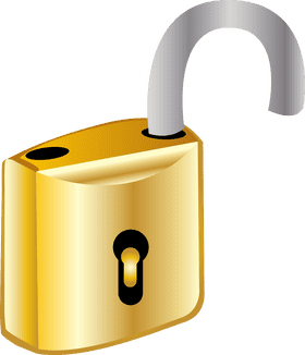 Golden Open Lock of Possibilities PNG