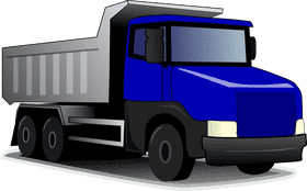 Modern Blue Delivery Truck with Open Bed PNG