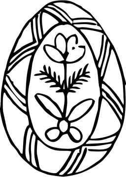 Easter Floral Egg Design PNG