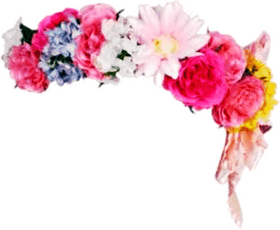 Colorful Floral Crown of Delightful Flowers PNG
