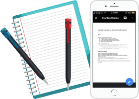 Smartphone and Note-taking Ideas on the Go PNG