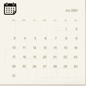 October 2021 Planning Calendar PNG