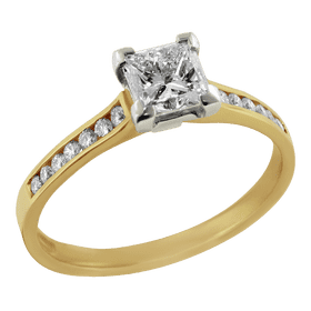 Elegant Princess Cut Jewelry Ring PNG