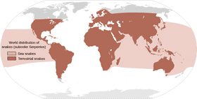 World Map of Snake Distribution by Habitat PNG