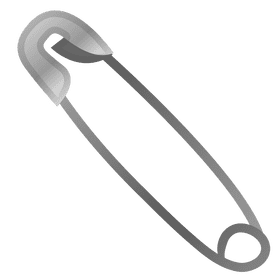 Elegant Silver Safety Pin Design PNG