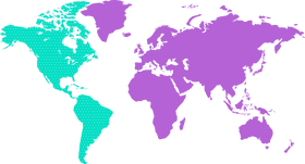 Vibrant World Map with Distinct Regions PNG