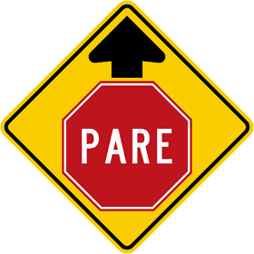 Caution Sign Stop and Yield Ahead PNG