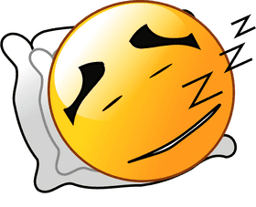 Sleeping Emoticon on a Cozy Pillow PNG