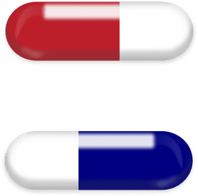 Colorful Pill Duo Red White and Blue PNG