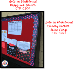 Chalkboard Display with Poppy Red Border PNG