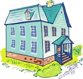 Colorful Cozy House with Charming Entrance PNG