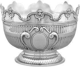 Elegant Silver Bowl in Office Lobby Decor PNG