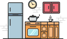 Cozy Kitchen Island with Modern Appliances PNG