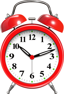 Classic Red Alarm Clock Design PNG