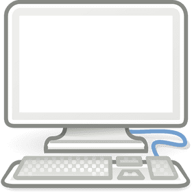 Classic Computer Part Setup with Monitor and Keyboard PNG