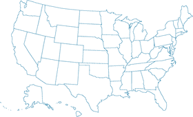 Outline of the USA Map with States Highlighted PNG