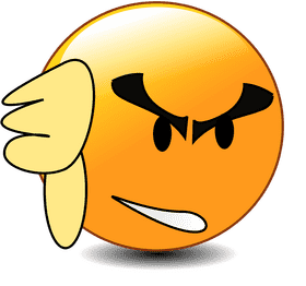 Angry Emoticon with a Defiant Gesture PNG