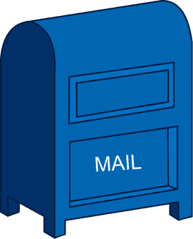 Bright Blue Mailbox for Sending Letters PNG