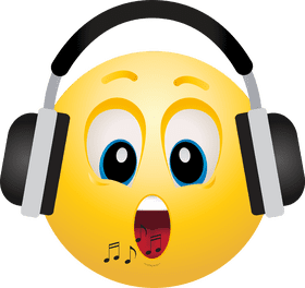 Emoticon of Joyful Music Enthusiasm PNG