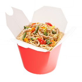 Delicious Chinese Noodles with Colorful Vegetables PNG