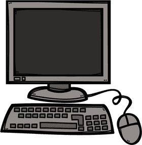 Computer Part Classic Desktop Setup with Monitor and Peripherals PNG