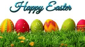 Colorful Easter Egg Celebration in Spring Grass PNG