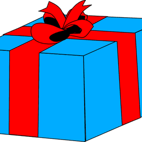 Brightly Wrapped Gift of Joy PNG