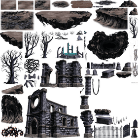 Enchanted Forest Ruins and Shadows PNG