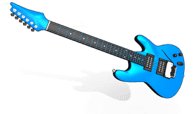 Electric Guitar in Vibrant Blue Finish PNG