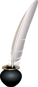 Elegant Ink Bottle with Quill PNG