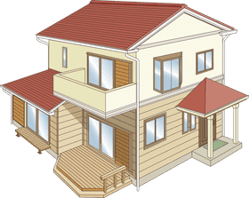 Charming Modern Family House Design PNG