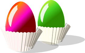 Easter Delight Colorful Eggs in Cups PNG