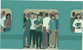 Morning Commute on the Train PNG