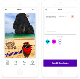 Thailand Adventure Postcard with Fun Stickers PNG