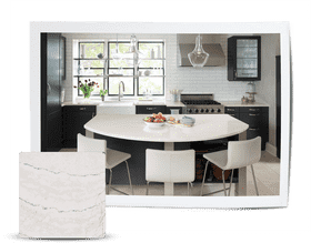 Elegant Marble Kitchen Island with Modern Touches PNG